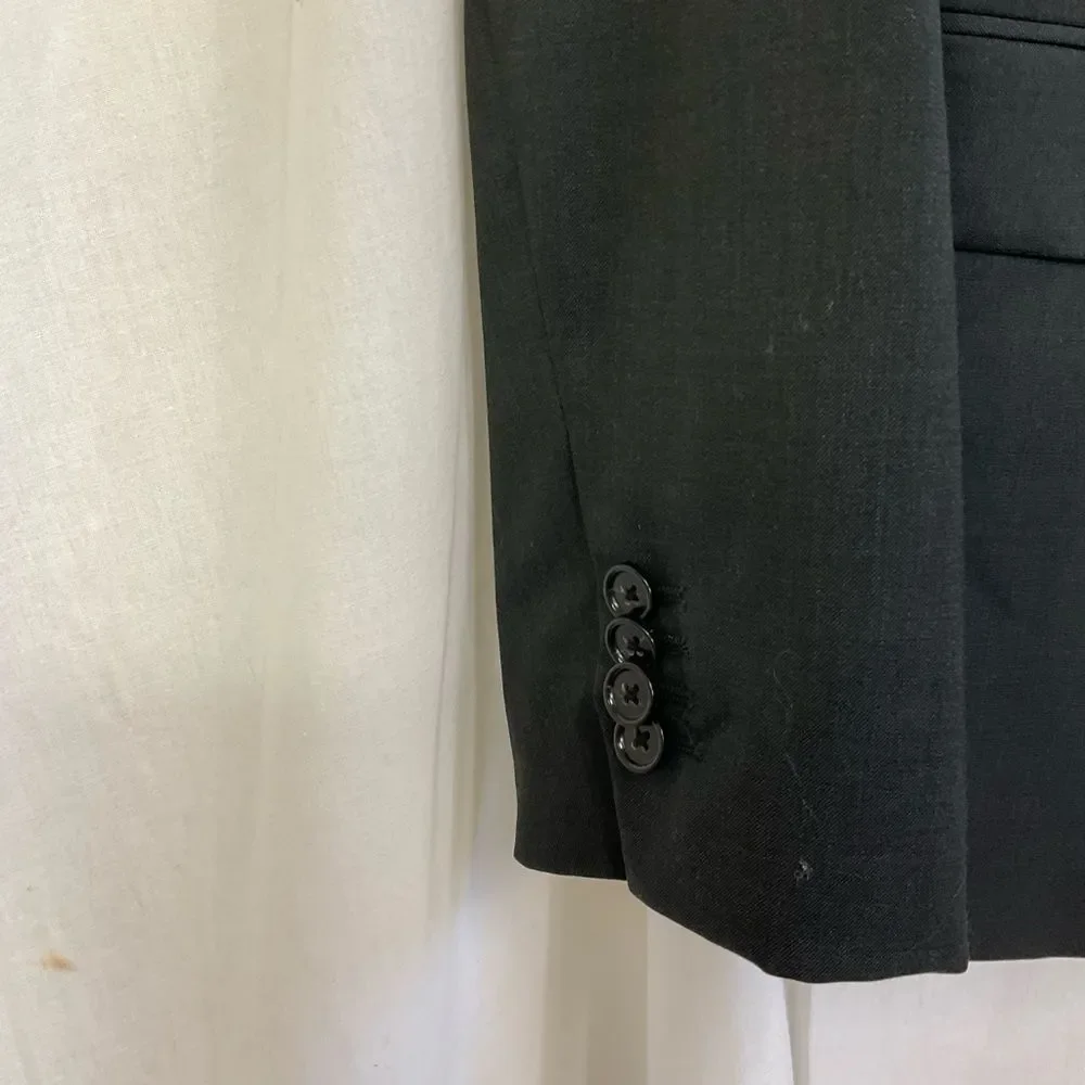 J. Crew Men's Black Wool Blend Notch Lapel Collar Blazer Jacket Size 42R